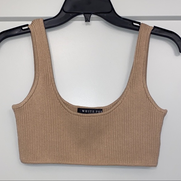 White Fox Boutique Tops - White Fox - Tan Crop Top